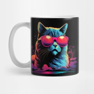 Retro Wave Burmilla Cat Shirt Mug